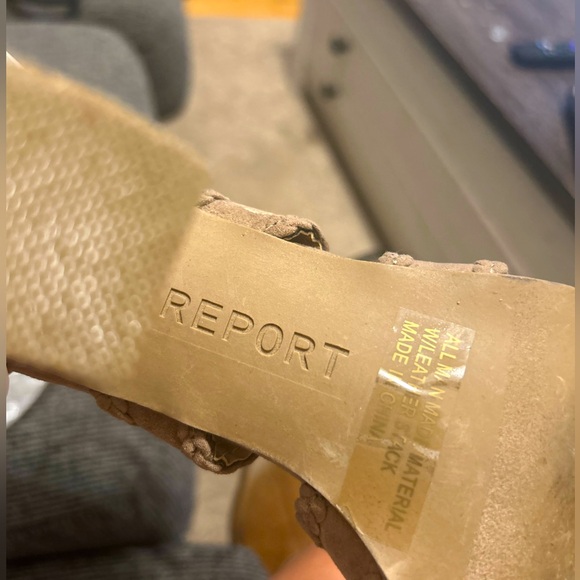 Report brand taupe high heel suede sandals with lace up front EUC - Picture 2 of 8